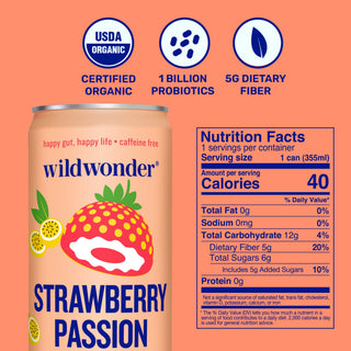 Strawberry Passion Sparkling Prebiotic + Probiotic Drink