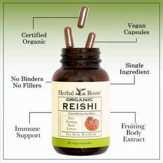 Herbal Roots Organic Reishi Mushroom Capsules