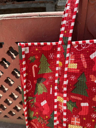 Large Cotton Quilted Shoulder Bag Block Print Bag Women Bags