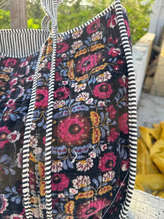 Market Bag Travel Velvet Bag Quilted Bag Floral Printed Bags