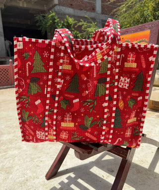 Large Cotton Quilted Shoulder Bag Block Print Bag Women Bags