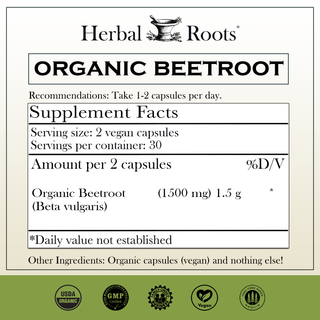 Herbal Roots Organic Beet Root Capsules