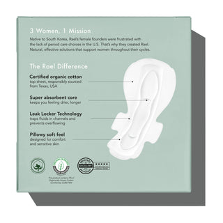 Rael Organic Cotton Cover Pads - Overnight