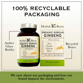 Herbal Roots Organic Korean Ginseng Root Capsules