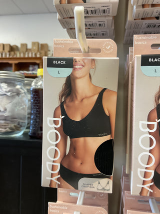 Boxed shaper crop bra black