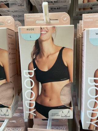 Boxed shaper crop bra nude