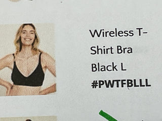 Wireless Tshirt bra black
