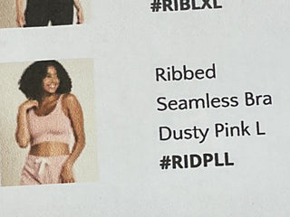 Ribbed seamless bra dusty pink
