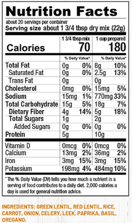 Indiana Harvest Sausage & Lentil Soup Mix