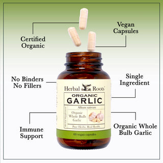 Herbal Roots Organic Whole Bulb Garlic Capsules