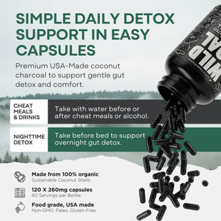 Activated Charcoal Capsules, 60 servings